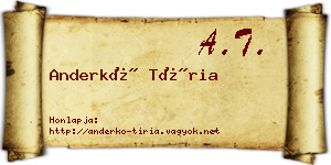 Anderkó Tíria névjegykártya